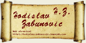 Hodislav Zabunović vizit kartica